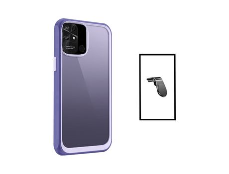 Kit de Protección de Airbag de Aluminarm + Soporte Magnético L Conducción Segura para Xiaomi Redmi 10C Transparente/ Lilac