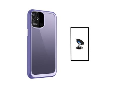 Kit de Protección de Airbag de Aluminarm + Soporte Magnético para Xiaomi Redmi 10C Transparent/ Lilac
