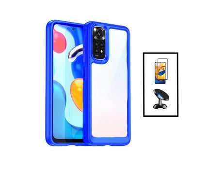 Kit de Protección de Airbag de Aluminarm + Película Completa Cubierta Completa + Soporte Magnético para Xiaomi Redmi Note 11 Transparente/ Blue Osc...