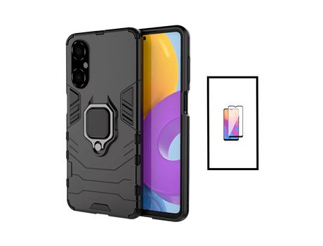 5D Cubierta Completa Kit de Vidrio Templado + 3X1 Cubra El Defensor Militar A Xiaomi Poco M4 5G Negro