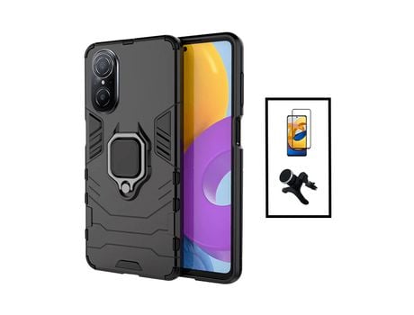 Kit de Película de Vidrio Templado de Gorilassglass + Cubierta de Protección Militar Magnética + Soporte Magnético Con Huawei Nova 9 Si Negro