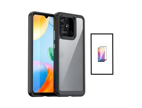 Kit de Película de Vidrio Templado de Gorilassglass + Protección Recubierta de Tapa Triple para Xiaomi Redmi 10C Transparente/Negro
