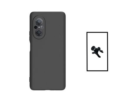 Kit de Soporte Magnético Con Patas + Protección Trasera de Silicona de Cubierta para Huawei Nova 9 Si Es Negro