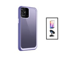Aluminate Kit Protección de Airbag + 5D Película Cubierta Completa + Soporte Magnético para Xiaomi Redmi 10C Transparent/ Lilac