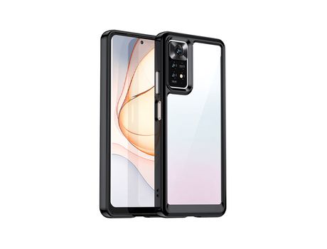 Tipla Cubierta Cubierta Recubierta de Aluminio para Xiaomi Redmi Note 11 Transparente/Negro