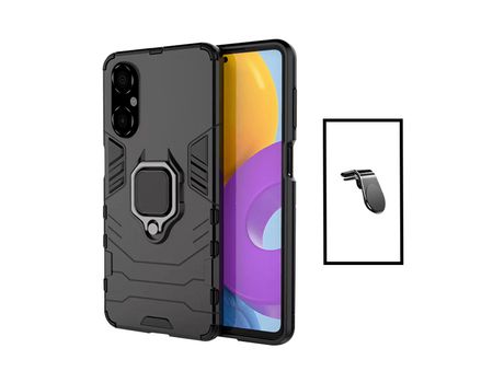 Kit de Soporte Magnético L Seguro Auto de Conducción + 3X1 Cubra El Defensor Militar A Xiaomi Poco M4 5G Negro