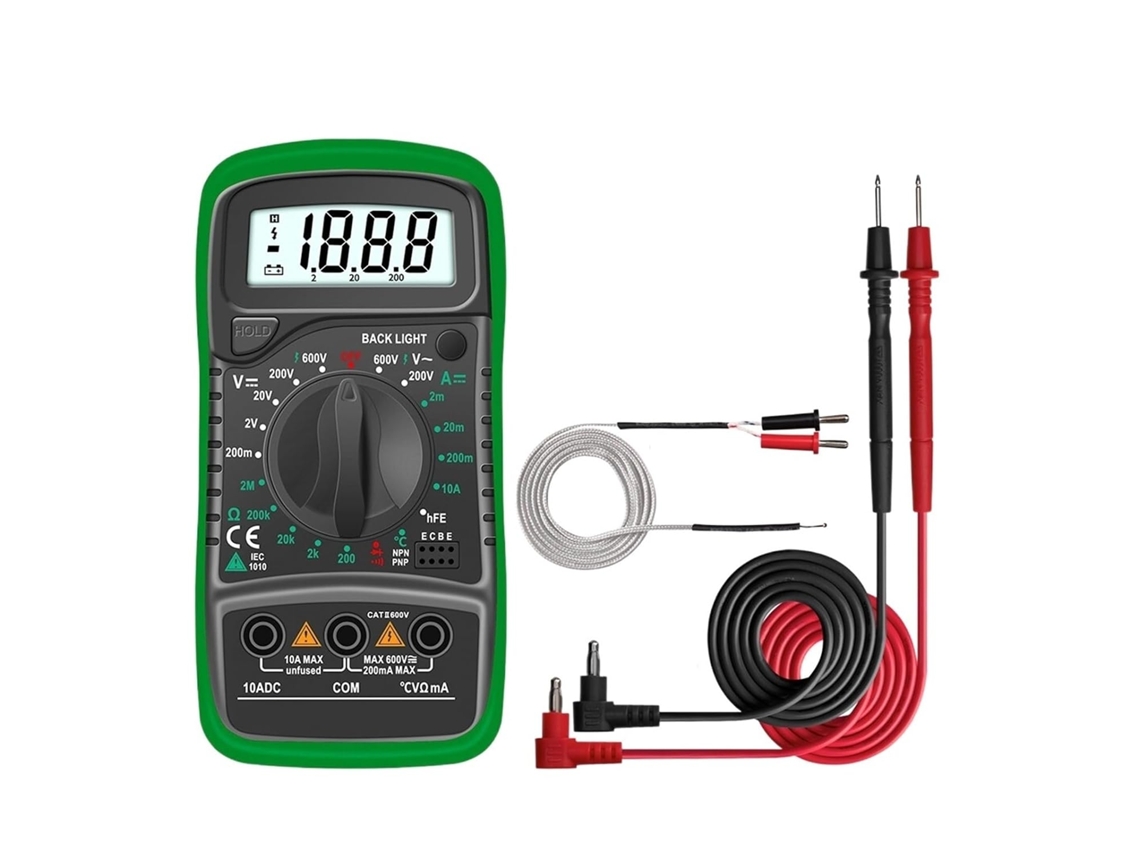 Multímetro Numérique Ac/ Dc Amperímetro Volt Ohm Testeur Metro Multimetro Avec Termopar Lcd