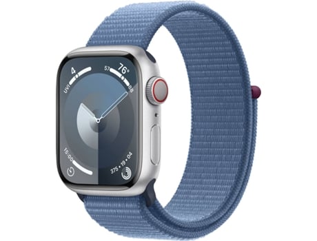 APPLE Watch Series 9 GPS+Cellular 41 mm Plata con Loop Deportiva Azul-Invierno