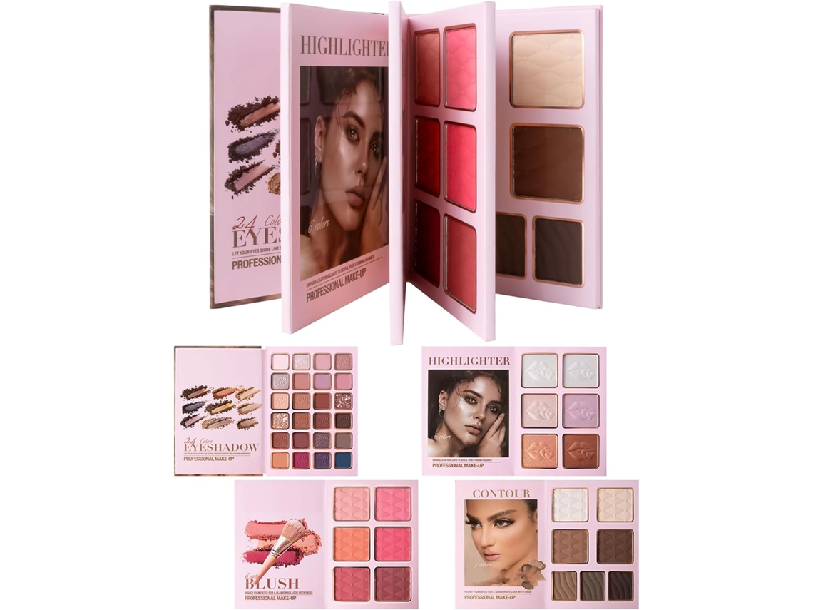Palyte De Maquillaje Livre | Fard À Paupières Brillant - Faciale Paillyée Blush Contour Pour