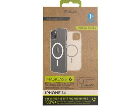 Funda para iPhone 14 MUVIT MFC Recycletek Magsafe Transparente
