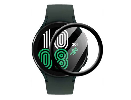 Película Protectora De Ecrã Gel Full Cover Com Bordas Pretas Para Samsung Galaxy Watch5 Lte - 44Mm - Transparente