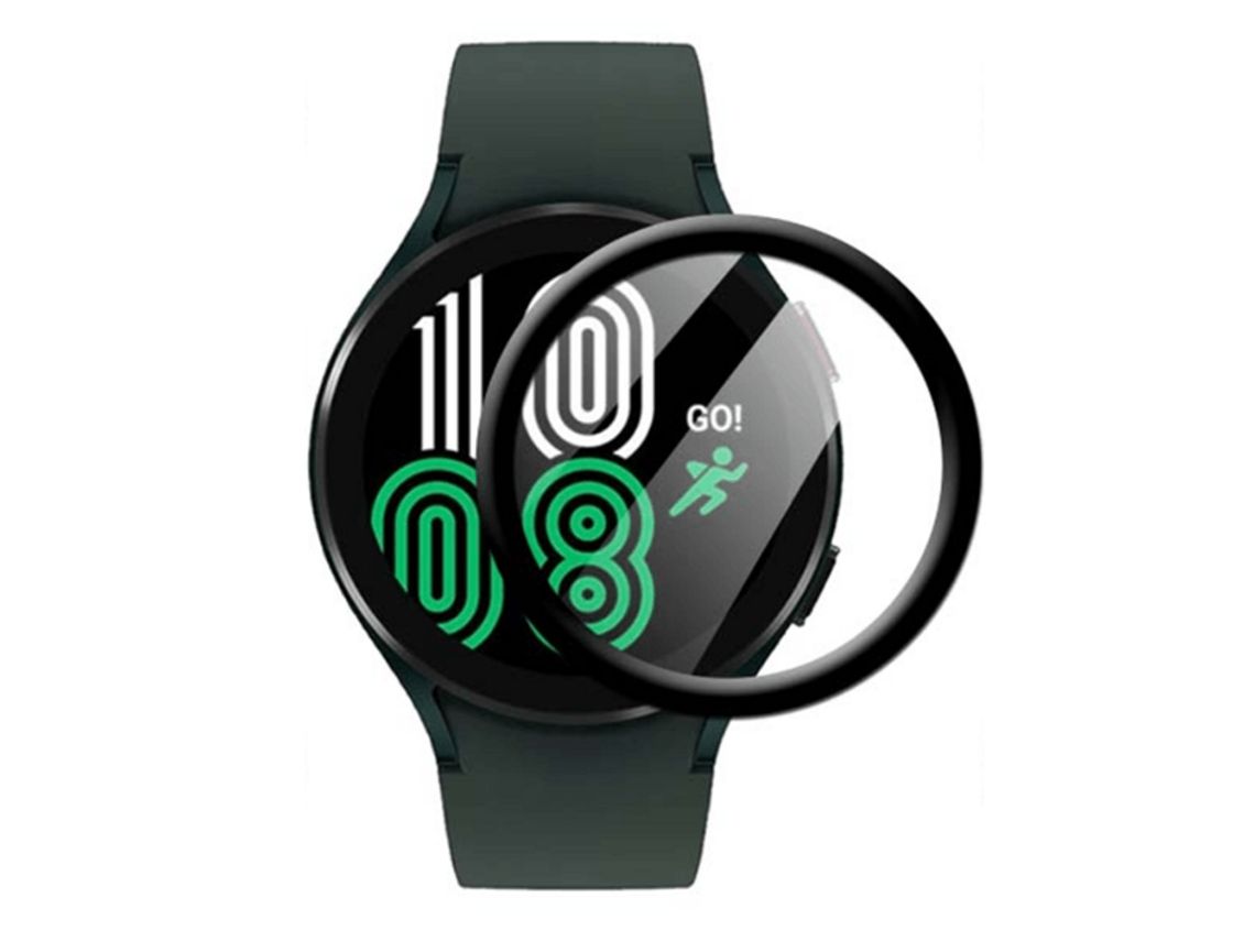 Película Protectora De Ecrã Gel Full Cover Com Bordas Pretas Para Samsung Galaxy Watch5 Lte - 44Mm - Transparente