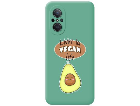 Carcasa Huawei Nova 9 Se TUMUNDOSMARTPHONE Silicona Líquida Dibujos Vegan Life Verde