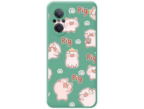 Carcasa Huawei Nova 9 Se TUMUNDOSMARTPHONE Silicona Líquida Dibujos Cerdos Verde
