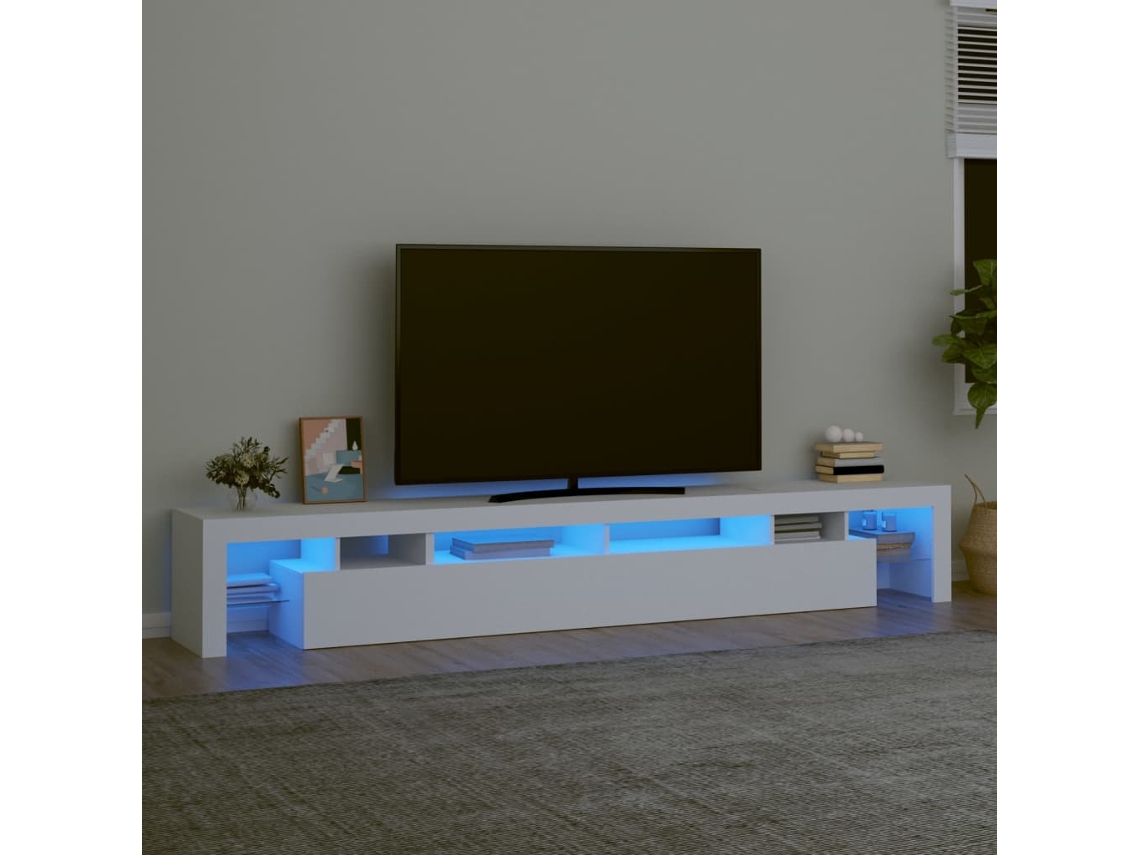 Mueble Tv con Luces Led 260 x 36,5 x 40 cm Blanco-Derivados