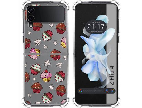 Carcasa Samsung Galaxy Z Flip4 5G TUMUNDOSMARTPHONE Dibujos Antigolpes Muffins Multicolor