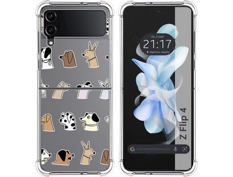 Carcasa Samsung Galaxy Z Flip4 5G TUMUNDOSMARTPHONE Dibujos Antigolpes Perros Multicolor