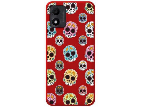Carcasa TCL 305I TUMUNDOSMARTPHONE Silicona Líquida Dibujos Catrina Rojo