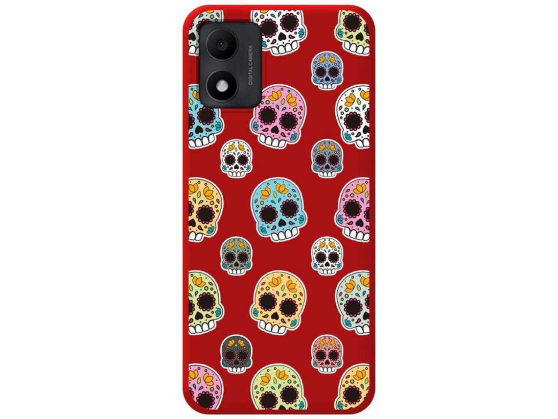 Carcasa TCL 305I TUMUNDOSMARTPHONE Silicona Líquida Dibujos Catrina Rojo