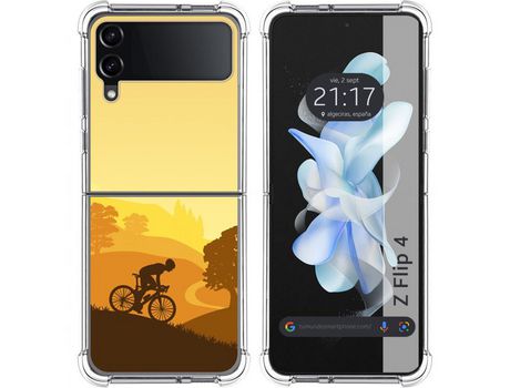 Carcasa Samsung Galaxy Z Flip4 5G TUMUNDOSMARTPHONE Dibujos Antigolpes Ciclista Multicolor