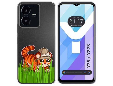Carcasa Vivo Y35 / Y22S TUMUNDOSMARTPHONE Dibujos Transparente Tigre Multicolor