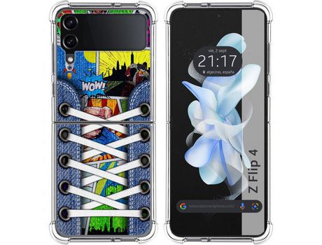 Carcasa Samsung Galaxy Z Flip4 5G TUMUNDOSMARTPHONE Dibujos Antigolpes Zapatillas 14 Multicolor
