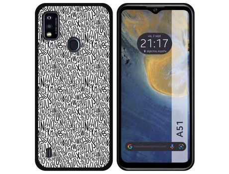 Carcasa ZTE Blade A51 TUMUNDOSMARTPHONE Dibujos Letras Multicolor