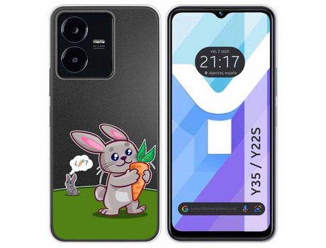 Carcasa Vivo Y35 / Y22S TUMUNDOSMARTPHONE Dibujos Transparente Conejo Multicolor