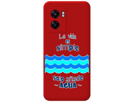 Carcasa Realme Narzo 50 5G TUMUNDOSMARTPHONE Silicona Líquida Dibujos Agua Rojo