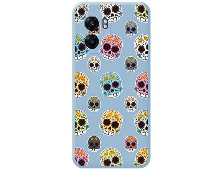 Carcasa Realme Narzo 50 5G TUMUNDOSMARTPHONE Silicona Líquida Dibujos Catrina Azul