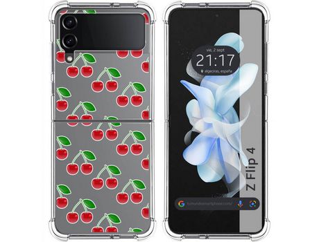 Carcasa Samsung Galaxy Z Flip4 5G TUMUNDOSMARTPHONE Dibujos Antigolpes Cerezas Multicolor