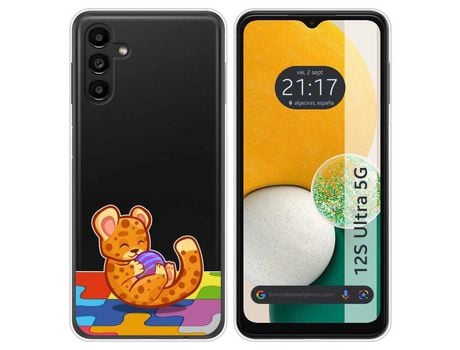 Carcasa Samsung Galaxy A13 5G TUMUNDOSMARTPHONE Dibujos Transparente Leopardo Multicolor