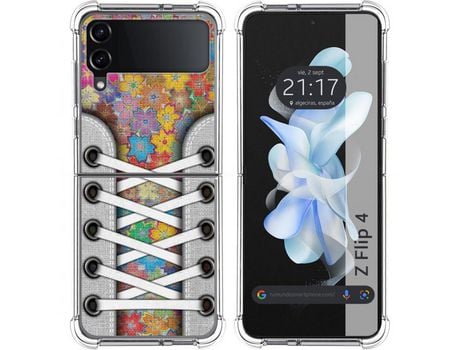 Carcasa Samsung Galaxy Z Flip4 5G TUMUNDOSMARTPHONE Dibujos Antigolpes Zapatillas 05 Multicolor