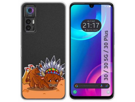 Carcasa TCL 30 / 30 5G / 30 Plus TUMUNDOSMARTPHONE Dibujos Transparente Bufalo Multicolor
