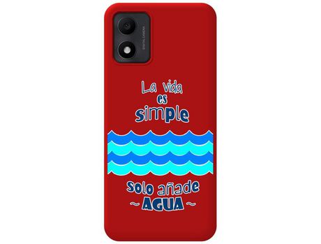 Carcasa TCL 305I TUMUNDOSMARTPHONE Silicona Líquida Dibujos Agua Rojo