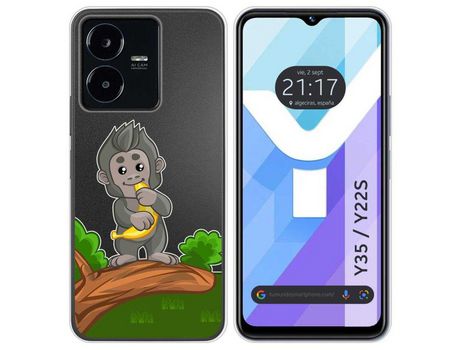 Carcasa Vivo Y35 / Y22S TUMUNDOSMARTPHONE Dibujos Transparente Mono Multicolor