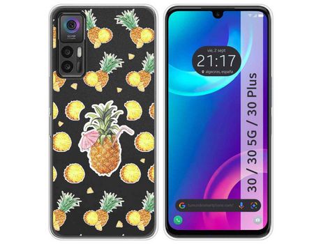 Carcasa TCL 30 / 30 5G / 30 Plus TUMUNDOSMARTPHONE Dibujos Transparente Piña Multicolor
