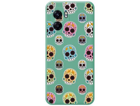 Carcasa Realme Narzo 50 5G TUMUNDOSMARTPHONE Silicona Líquida Dibujos Catrina Verde