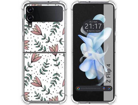 Carcasa Samsung Galaxy Z Flip4 5G TUMUNDOSMARTPHONE Dibujos Antigolpes Flores 01 Multicolor
