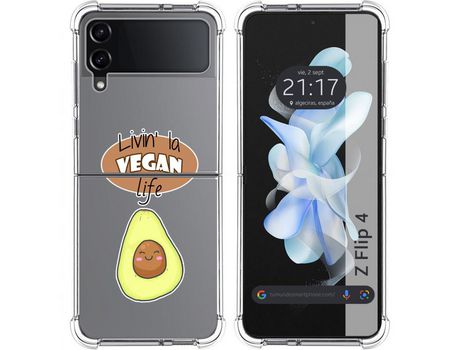 Carcasa Samsung Galaxy Z Flip4 5G TUMUNDOSMARTPHONE Dibujos Antigolpes Vegan Life Multicolor