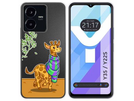 Carcasa Vivo Y35 / Y22S TUMUNDOSMARTPHONE Dibujos Transparente Jirafa Multicolor