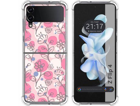 Carcasa Samsung Galaxy Z Flip4 5G TUMUNDOSMARTPHONE Dibujos Antigolpes Flores 07 Multicolor