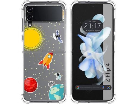 Carcasa Samsung Galaxy Z Flip4 5G TUMUNDOSMARTPHONE Dibujos Antigolpes Espacio Multicolor