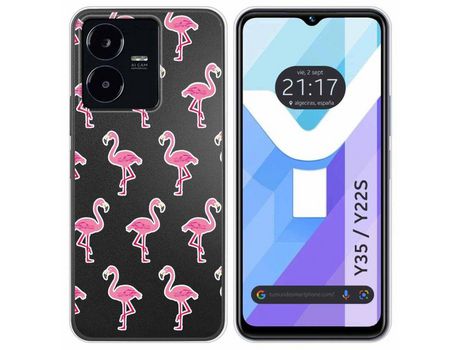 Carcasa Vivo Y35 / Y22S TUMUNDOSMARTPHONE Dibujos Transparente Flamenco Multicolor