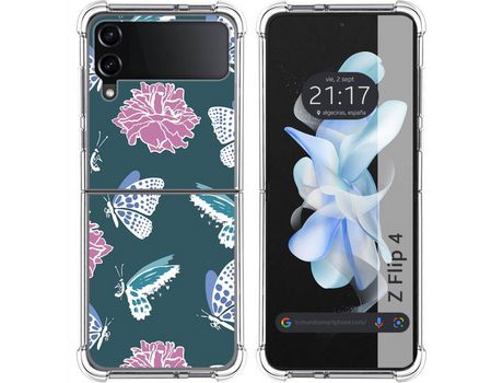 Carcasa Samsung Galaxy Z Flip4 5G TUMUNDOSMARTPHONE Dibujos Antigolpes Flores 10 Multicolor