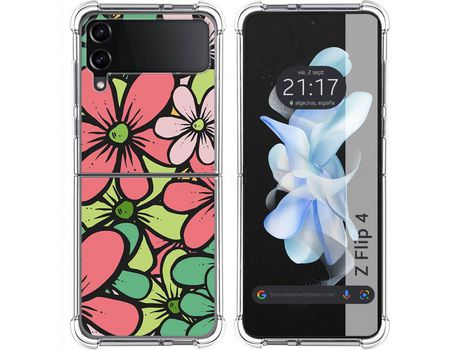 Carcasa Samsung Galaxy Z Flip4 5G TUMUNDOSMARTPHONE Dibujos Antigolpes Flores 02 Multicolor