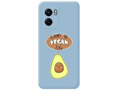 Carcasa Realme Narzo 50 5G TUMUNDOSMARTPHONE Silicona Líquida Dibujos Vegan Life Azul