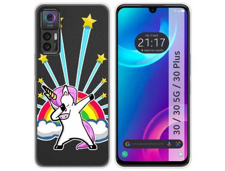 Carcasa TCL 30 / 30 5G / 30 Plus TUMUNDOSMARTPHONE Dibujos Transparente Unicornio Multicolor