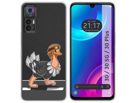 Carcasa TCL 30 / 30 5G / 30 Plus TUMUNDOSMARTPHONE Dibujos Transparente Avestruz Multicolor