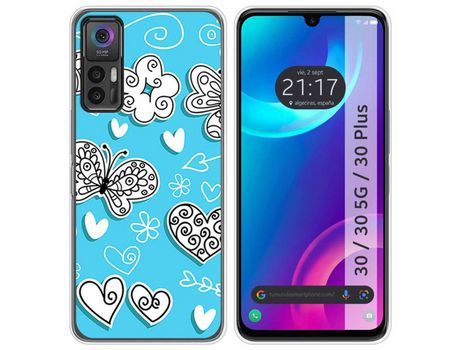 Carcasa TCL 30 / 30 5G / 30 Plus TUMUNDOSMARTPHONE Dibujos Mariposas Multicolor
